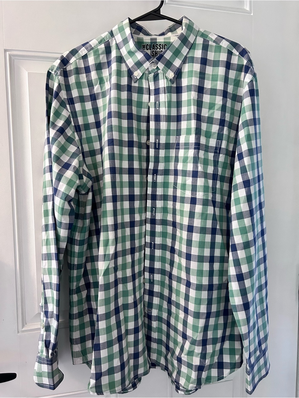 Old Navy Green & Blue Plaid Button-Down Shirt
